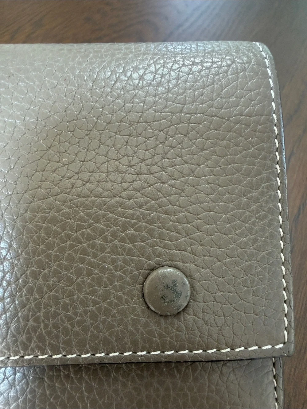 Celine Grayish Taupe/Yellow Leather Continental Wallet